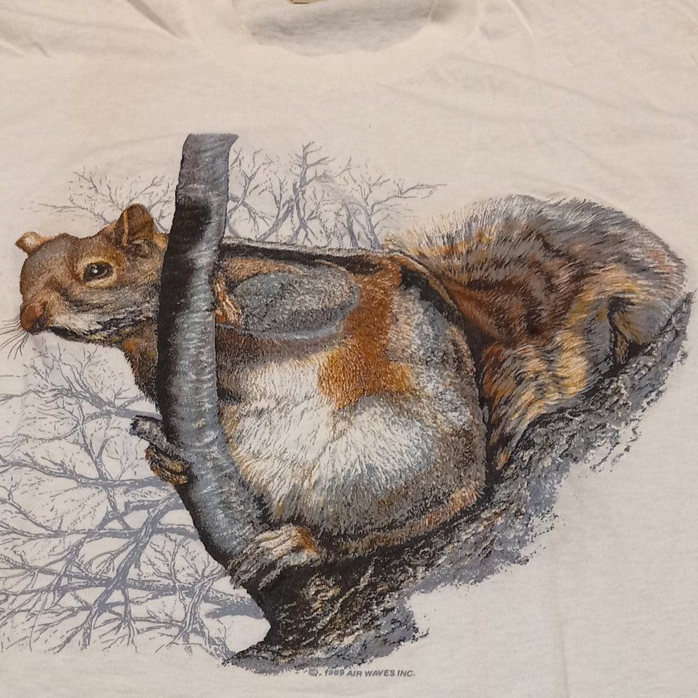 Vintage1989 Squirrel graphic Single Stitched T-shirt